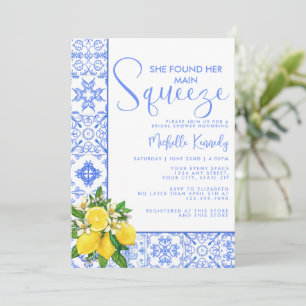 Main Squeeze Mediterranean Lemon Bridal Shower  Invitation