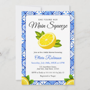 Main Squeeze Mediterranean Lemon Bridal Shower  Invitation