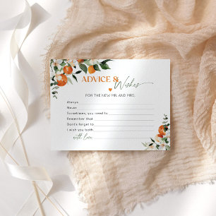 Main squeeze oranges advice and wishes bridal card