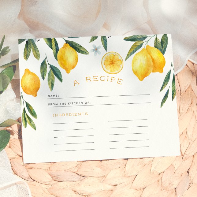 Main Squeeze Recipe Card Lemon Bridal Shower (Creator Uploaded)