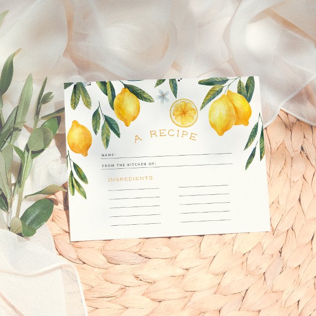 Main Squeeze Recipe Card Lemon Bridal Shower (Creator Uploaded)