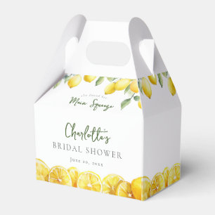 Main Squeeze Watercolor Lemons Bridal Shower Favor Box