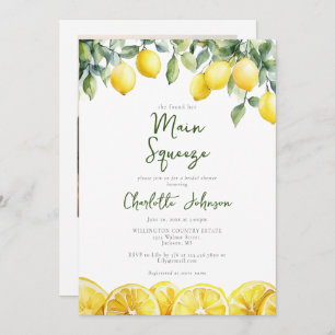 Main Squeeze Watercolor Photo QR Bridal Shower Invitation