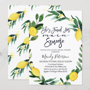 Main squeeze wreath bridal shower invitation