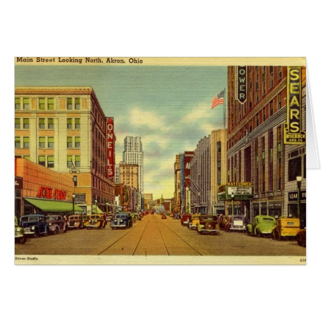 Main St., Akron, Ohio Vintage (Front Horizontal)