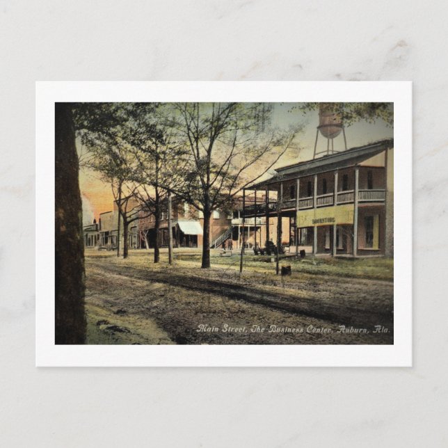 Main St., Auburn, Alabama Vintage Postcard (Front)