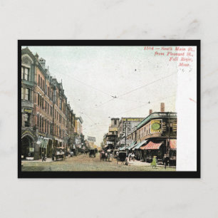Main St., Fall River, Massachusetts 1908 Vintage Postcard