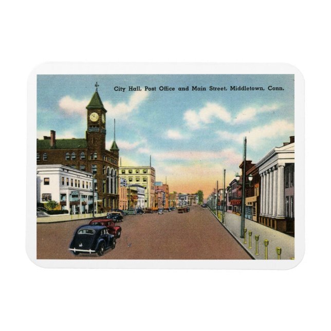 Main St., Middletown, Connecticut Vintage  Magnet (Horizontal)