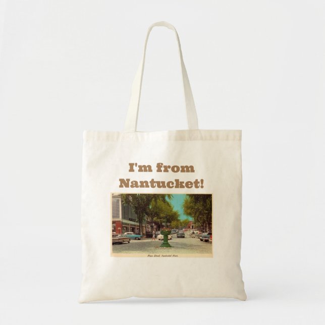 Main St Nantucket c1960s Vintage Style  Tote Bag (Front)