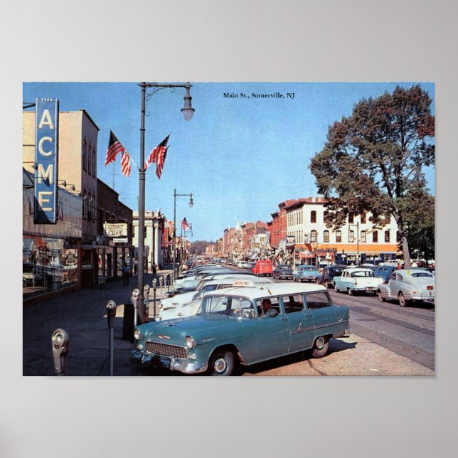 Main St., Somerville, New Jersey Vintage Poster (Front)