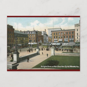 Main St., Worcester, MA 1910 Vintage Postcard