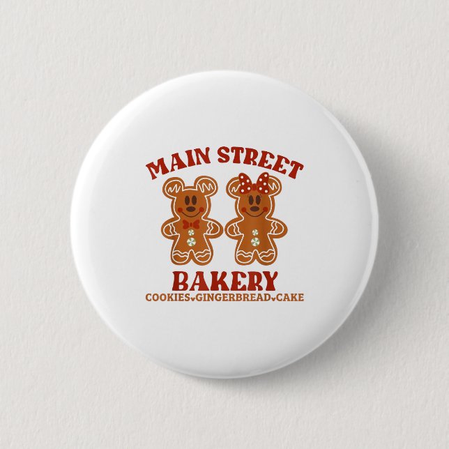 Main Street Bakery Cookies Gingerbread Cake Christ 2 Inch Round Button (Front)