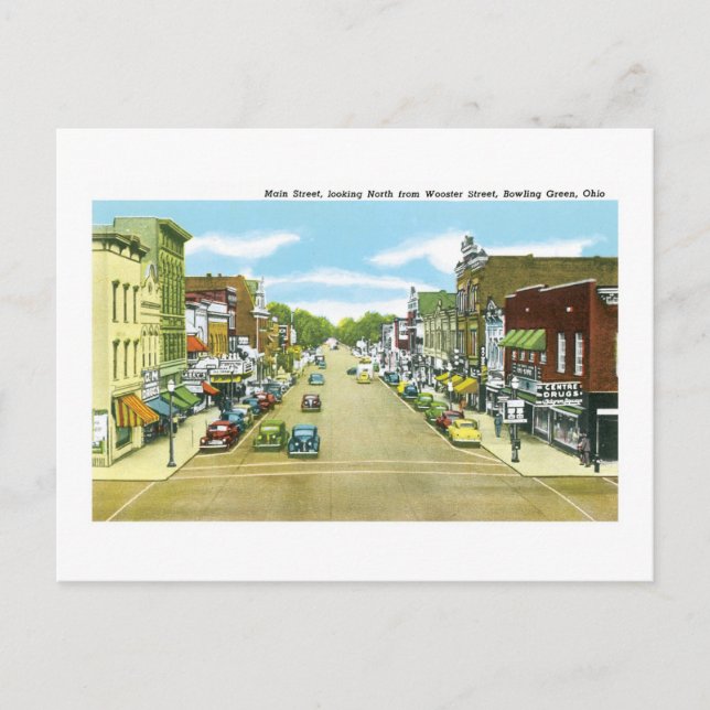 Main Street, Bowling Green, Ohio Postcard (Front)