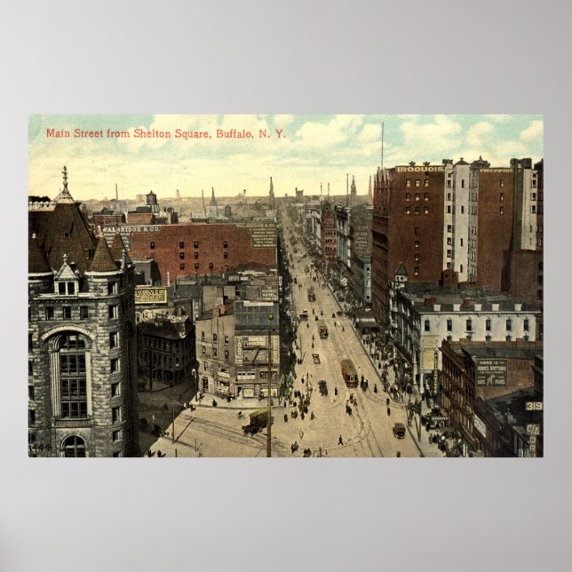 Main Street, Buffalo NY 1912 Vintage Poster (Front)
