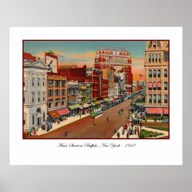 Main Street - Buffalo, NY Poster vintage (Devant)