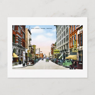Main Street, Helena, Montana Vintage Greetings Postcard
