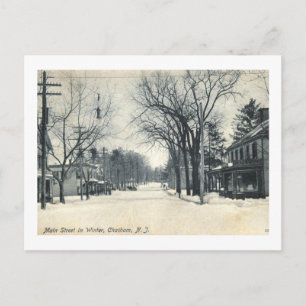 Main Street in Winter, Chatham, NJ 1907 Vintage Postcard