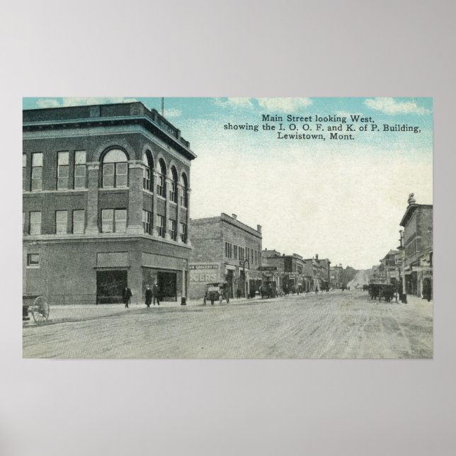 Main Street Looking WestLewiston, MT Poster (Front)