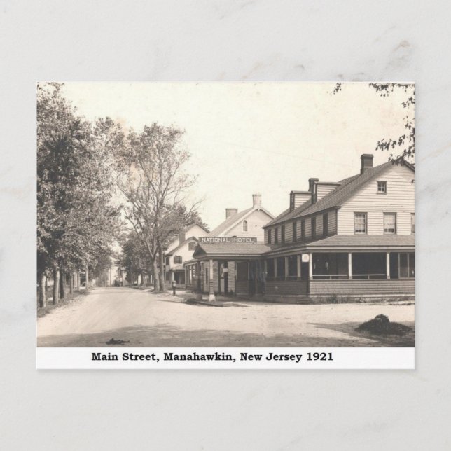 Main Street, Manahawkin NJ Vintage Postcard (Front)