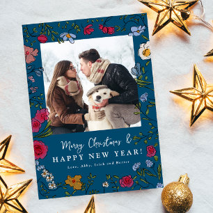 Main Whimsical tiré Floral Carte photo