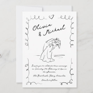 Main Whimsical Tirée Faire-part de mariage Quirky