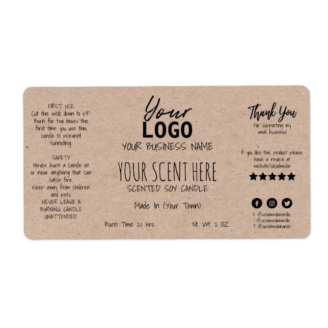 Main Written Styled Minimum Scented Soy Candle (Devant)