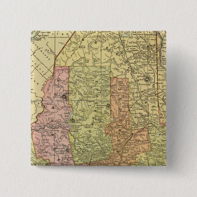 Maine 11 2 inch square button (Front)