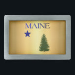 Maine 1901 flag belt buckle<br><div class="desc">First official flag to be used by the State</div>