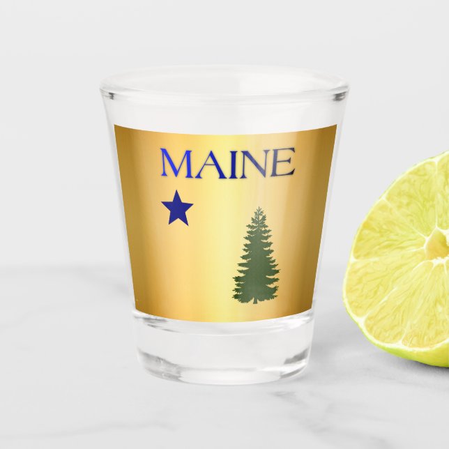 Maine (1901) flag shot glass (Front)