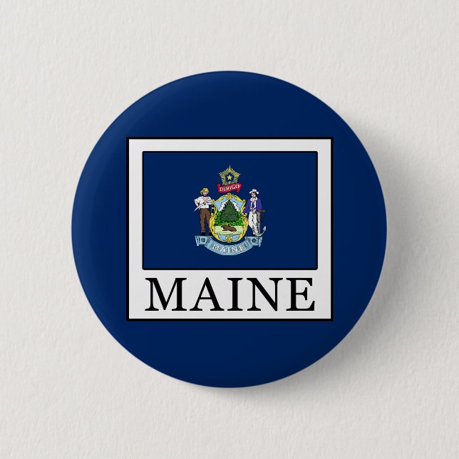 Maine 2 Inch Round Button (Front)