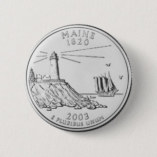 Maine 2 Inch Round Button