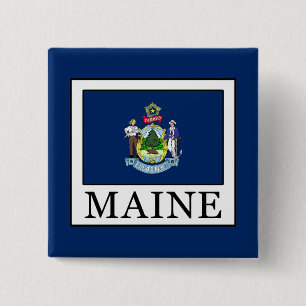Maine 2 Inch Square Button