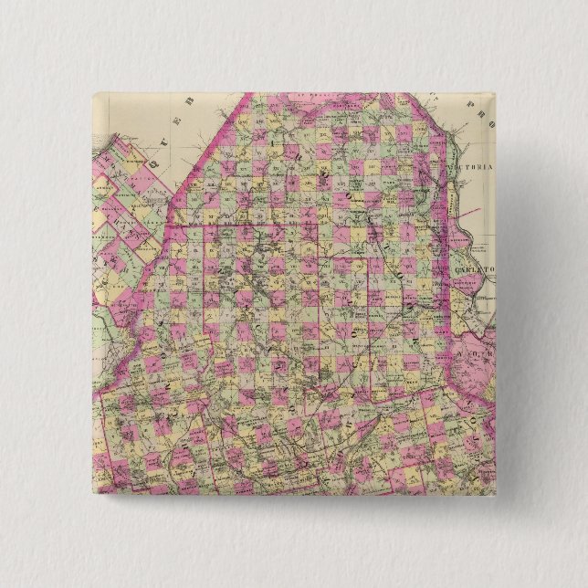 Maine 2 Inch Square Button (Front)