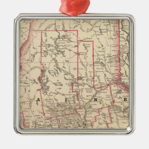 Maine 6 metal ornament