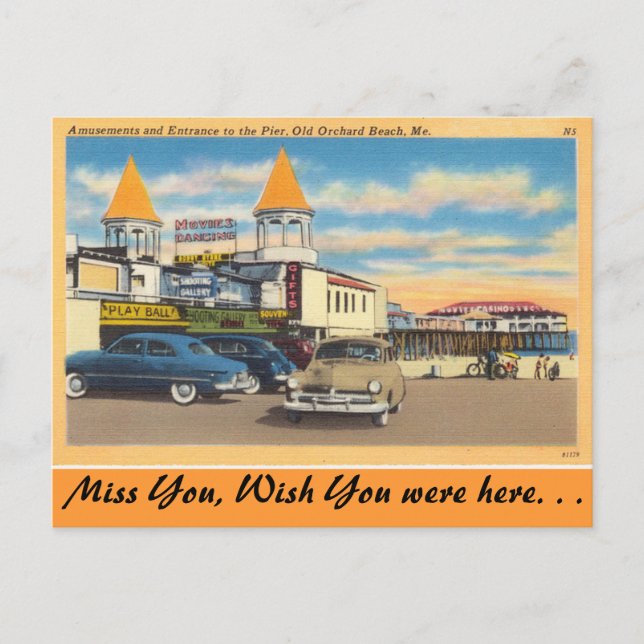 Maine, Amusements Pier, Old Orchard Beach Postcard (Front)