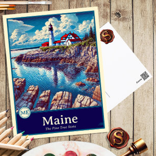 Maine   Anime Style Cel Shaded Postcard