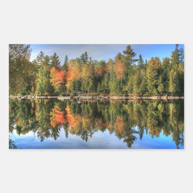 Maine Autumn Fall Foliage Lake Reflections Sticker (Front)