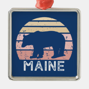 Maine Bear Metal Ornament