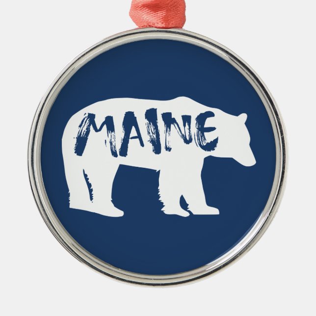 Maine Bear Metal Ornament (Front)