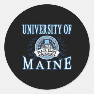 Maine Black Bears Laurels Classic Round Sticker