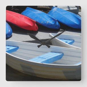 Maine Boats Square Wall Clock