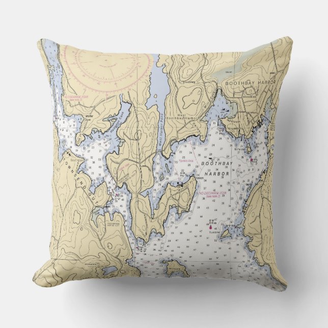 Maine_BoothbayHbr Throw Pillow (Front)
