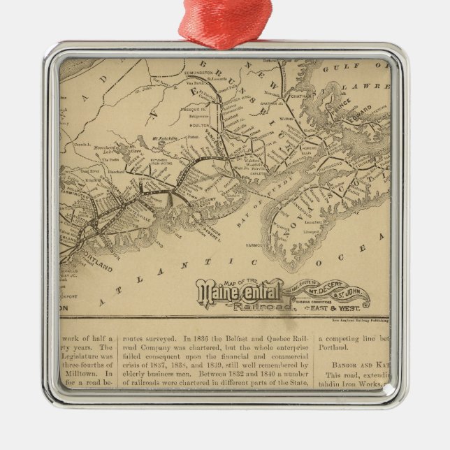 Maine Central Railroad Metal Ornament (Front)