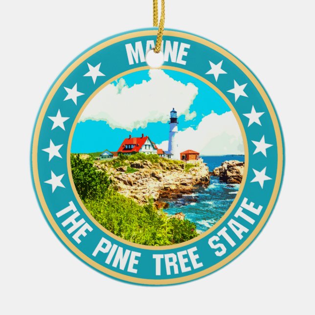 Maine                                              ceramic ornament (Front)