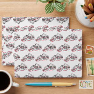 Maine Chickadee Bird Winter Christmas Holiday Snow Envelope