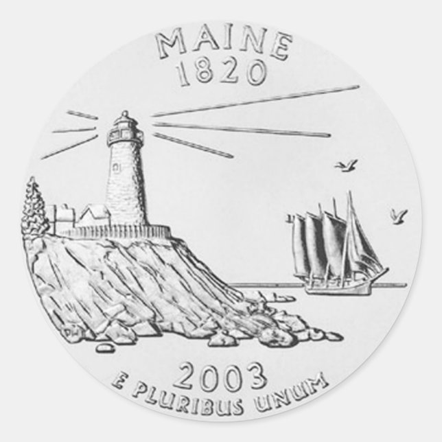Maine Classic Round Sticker (Front)