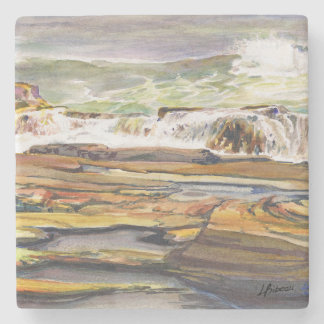 Maine Coast Beach Stone Coaster