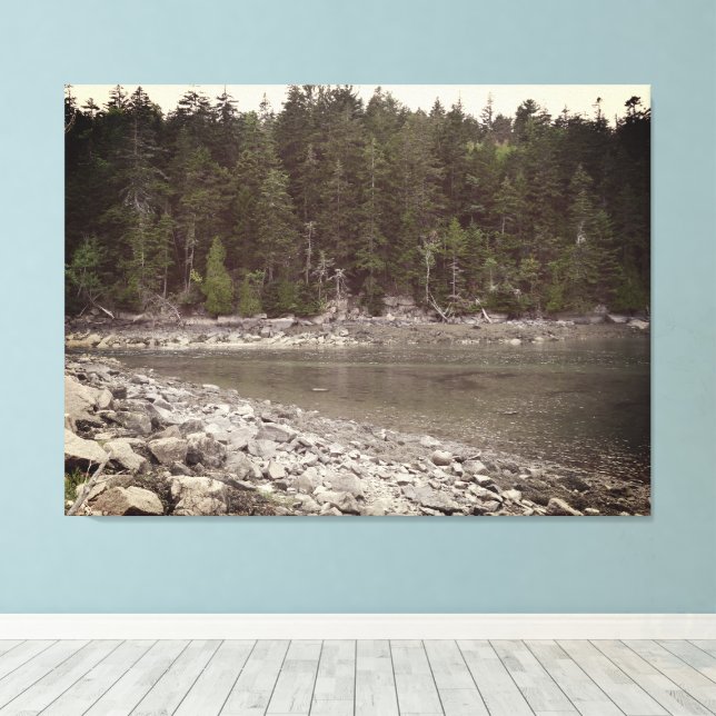 Maine Coastal Calm Canvas Print (Insitu(Wood Floor))