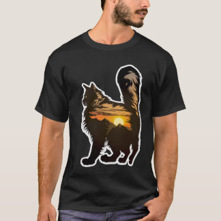 Maine Coon cat against the backdrop of mountains a T-Shirt