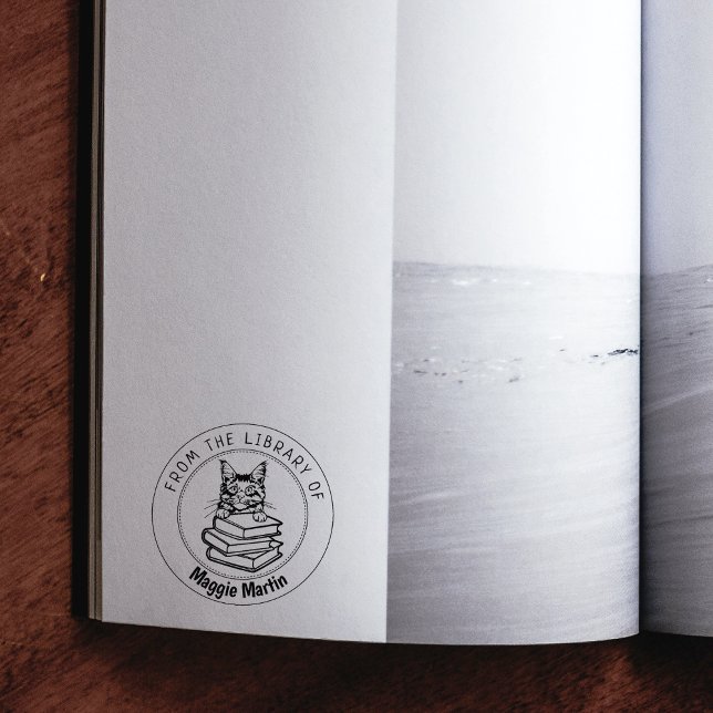 Maine Coon Cat, Book From the Library Of  Rubber Stamp (Creator Uploaded)